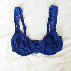 Stella McCartney Cobalt Blue Clara Whisperinf Lace Bra 32E